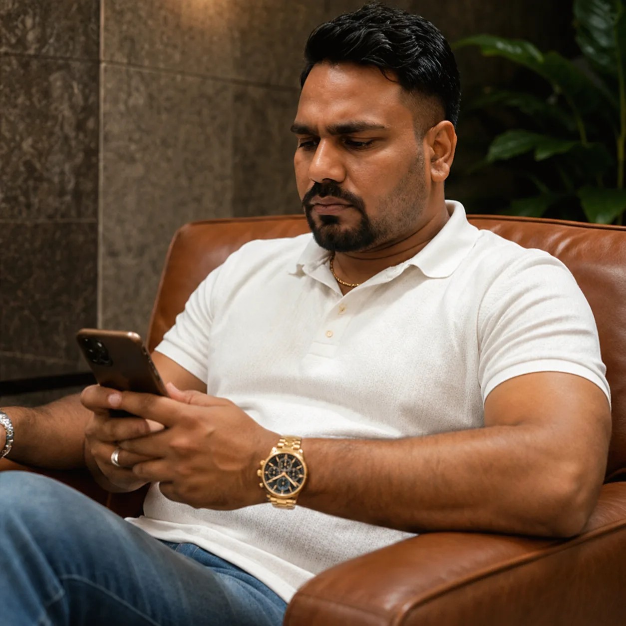 Surya Kant Jha — Business communication portrait in a professional lounge